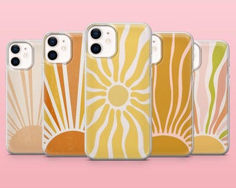 Sun Phone Case Boho Sun Tarot Cover for iPhone 16, 15, 14, 13, 12, Samsung S25, S24, S23, S22, A16, A55, A25, Pixel 9