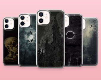 Dark Art Phone Case Gothic Dark Academia Cover for iPhone 16, 15, 14, 13, 12, Samsung S25, S24, S23, S22, A16, A55, A25, Pixel 9, 8A