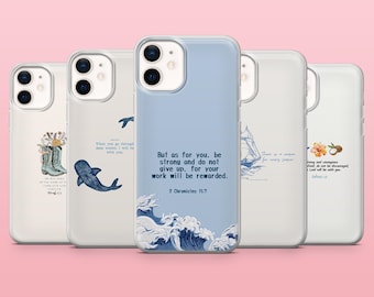 Simple Scripture Phone Case Christian Bible Verse Cover for iPhone 16, 15, 14, 13, 12, Samsung S25, S24, S23, S22, A16, A55, A25,Pixel 9Pro