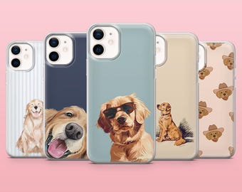 Golden Retriever Phone Case Puppy Pet Lover Cover for iPhone 16, 15, 14, 13, 12, Samsung S25, S24, S23FE, S22, A16, A55, A25, Pixel 9Pro, 8A