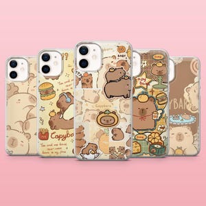Capybara Phone Case Cute Animal Rodent Cover for iPhone 16 Pro, 15, 14, 13, 12, Samsung S25, S24Fe, S23, S22, A16, A55, A25, Pixel 9, 8A