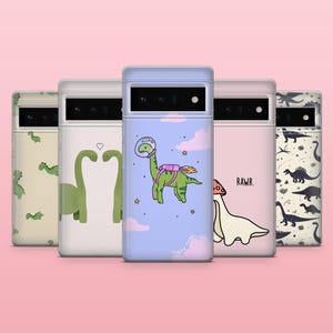 Cute Dino Phone Case Dinosaur Animal Cover for Pixel 9, 9Pro, 8A, 7Pro, 6A, Samsung Galaxy S25, S24, S23, A25, A16, A55, iPhone 16, 15