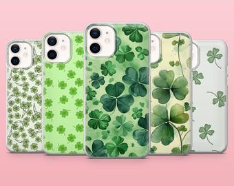 Good Luck Phone Case Lucky Charm Four Leaf Cover for iPhone 17Pro, 16, 15, 14, 13, 12, Samsung S25, S24, S23, S22, A16, A26, A56, Pixel 10,9