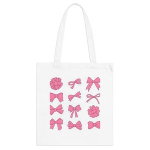 Chic Pink Bow Tote Bag, Stylish Reusable Shopping Bag, Gift for Her, Cute Accessory for Any Occasion, Girls' Day Out, Birthday Present
