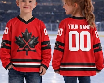 Chandail de hockey du Canada 2026 personnalisé, Personnalisation, Chandail de hockey du Canada, Chandail de hockey d'Équipe Canada, Chandail de fan de hockey