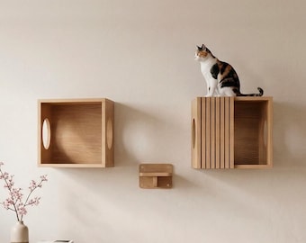 Projeto de Passarela para Gatos Japandi | Mobiliário Moderno de Parede para Gatos (Download Digital em PDF)