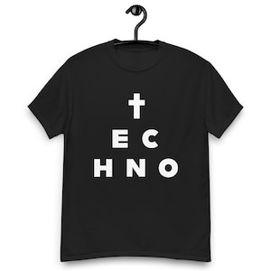Black “TECNO” T-Shirt | Minimalist Techno Shirt | Unisex Rave Streetwear Tee