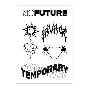 NOFUTURE Sticker Pack – Emo Apocalypse Ästhetik – Temporäre, wilde, chaotische Energie Aufkleber