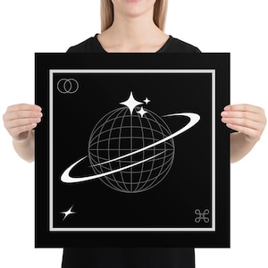Spaced Out - Dark Ravy Aesthetic Poster Print (18x18cm) Photo paper