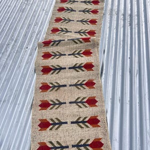 Handwoven Wool Jute Kilim Stair Runner Rug: Pink Geometric Indian Design Boho Hallway Natural ,