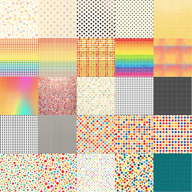 Pattern Spaced Out Colorful 168 Tiny Polka Dot Seamless Digital Paper, Vintage Polka Dot Digital ...