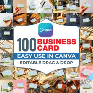 100 Canva Premium Visitenkarten Mockups, Canva Boho Visitenkarte Mockup Bundle, Canva Elegant und Minimal Modern Visitenkarte, Canva Karte