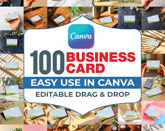 100 Canva Premium Business Card Mockups, Canva Boho Business Card Mockup Bundle, Canva Elegant and Minimal Modern Business Card, Canva Card