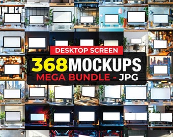 368 Computer Mockup Bundle, Desktop Mockup, Monitor Mockup, Screen Mockup, Device Mockup, Screen Mockup Monitor, Computer Screen Mockup