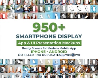 Pakiet 958 makiet smartfonów, pakiet szablonów makiet telefonów z możliwością personalizacji, makiet ekranu telefonu, makiet telefonu komórkowego, makiet telefonu, makiet