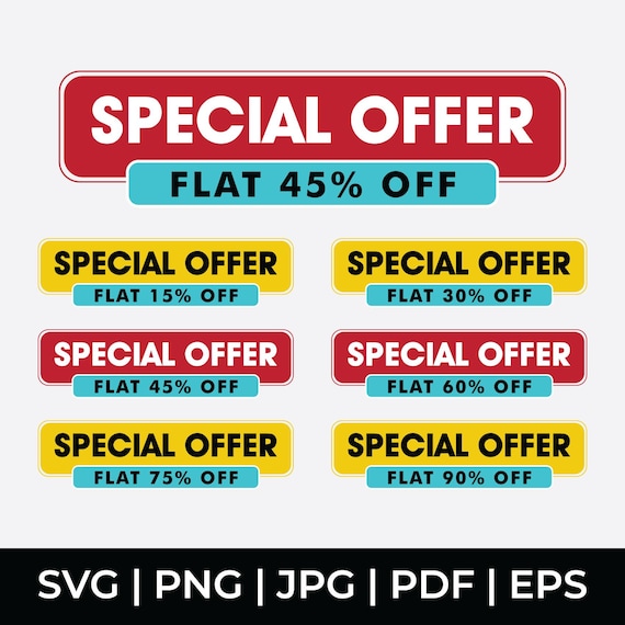 Special Offer Discount SVG Bundle, Flat off Sale Label  display picture 2