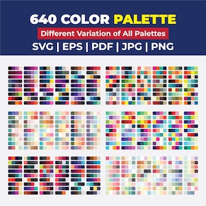 640 Color Palette Bundle, Procreate Color Palette Swatches, Procreate Color Bundle, Digital Color Palettes, Color Swatches Pack