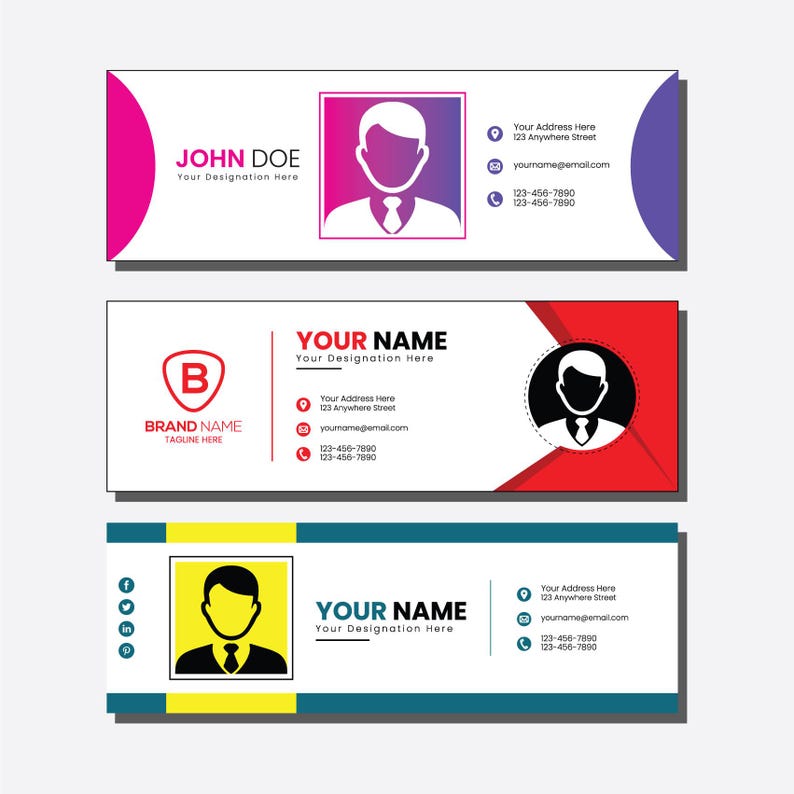 20 Gmail Email Signature Template Bundle, Personal Email Signature ...