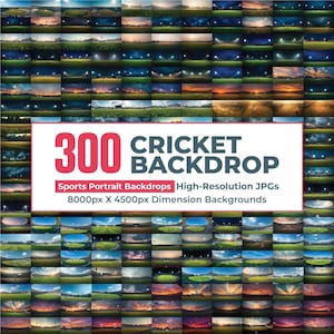 Paquete de 300 fondos de cricket, fondos deportivos, fondos de cricket, fondos para fotografía de cricket, retratos deportivos, superposiciones de Cricket Fire