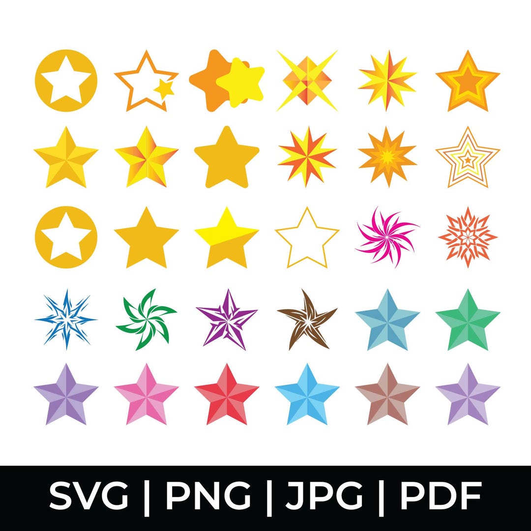 Svg Star Rounded Tips Rounded Star SVG Bundle, Christmas & Night Sky Designs (digital ...