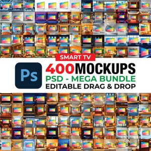 400 PSD Smart TV-rammodellpaket, PSD liggande skärm-TV-mockup, tom TV-mockup, liggande TV-rammodell av varumärke, 16x9 TV-rammodell