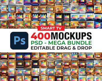 400 PSD Smart TV Frame Mockup Bundle, Psd Landscape Screen Tv Mockup, Empty TV mockup, Brand Tv Frame Landscape Mockup, 16x9 Tv frame mockup