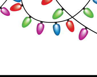Paquete de archivos SVG de luces navideñas, guirnalda de luces navideñas SVG, luces de cadena SVG, luces navideñas SVG, luces navideñas SVG, luces SVG, vacaciones SVG