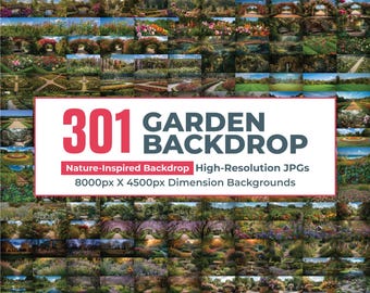 301 Garden Bloom Hintergrund JPG Bundle, Blumenhintergrund, Botanischer Garten Hintergrund, Blumen Hintergrund, Natur Overlays, Aquarell Hinterhof