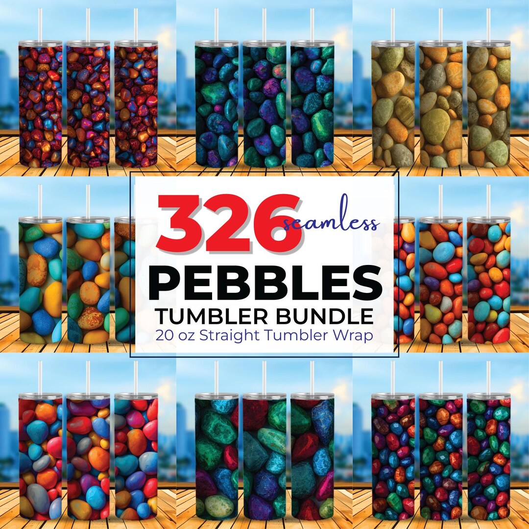 Paper Stone Wraps 326 Seamless Stones Tumbler Wrap Bundle, 20oz Skinny Stones Tumbler ...