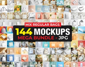 144 Tote Bag Mockup Bundle, Bookish Tote Bag Mockup, Organic Bag Mockup, Natural Shopping Bag Mockups, Floral Tote Bag Mockup, Organic Bag