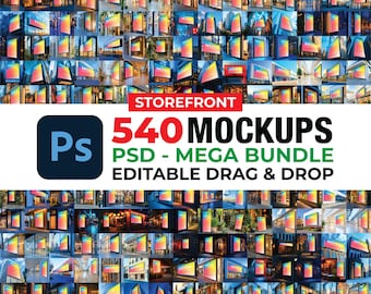 540 PSD Storefront Mockup Bundle, PSD Window Sign Mockup, PSD Signage Mockup, Psd Window Signage Mockup, Psd Blank Shop Facade Mockup, Shop