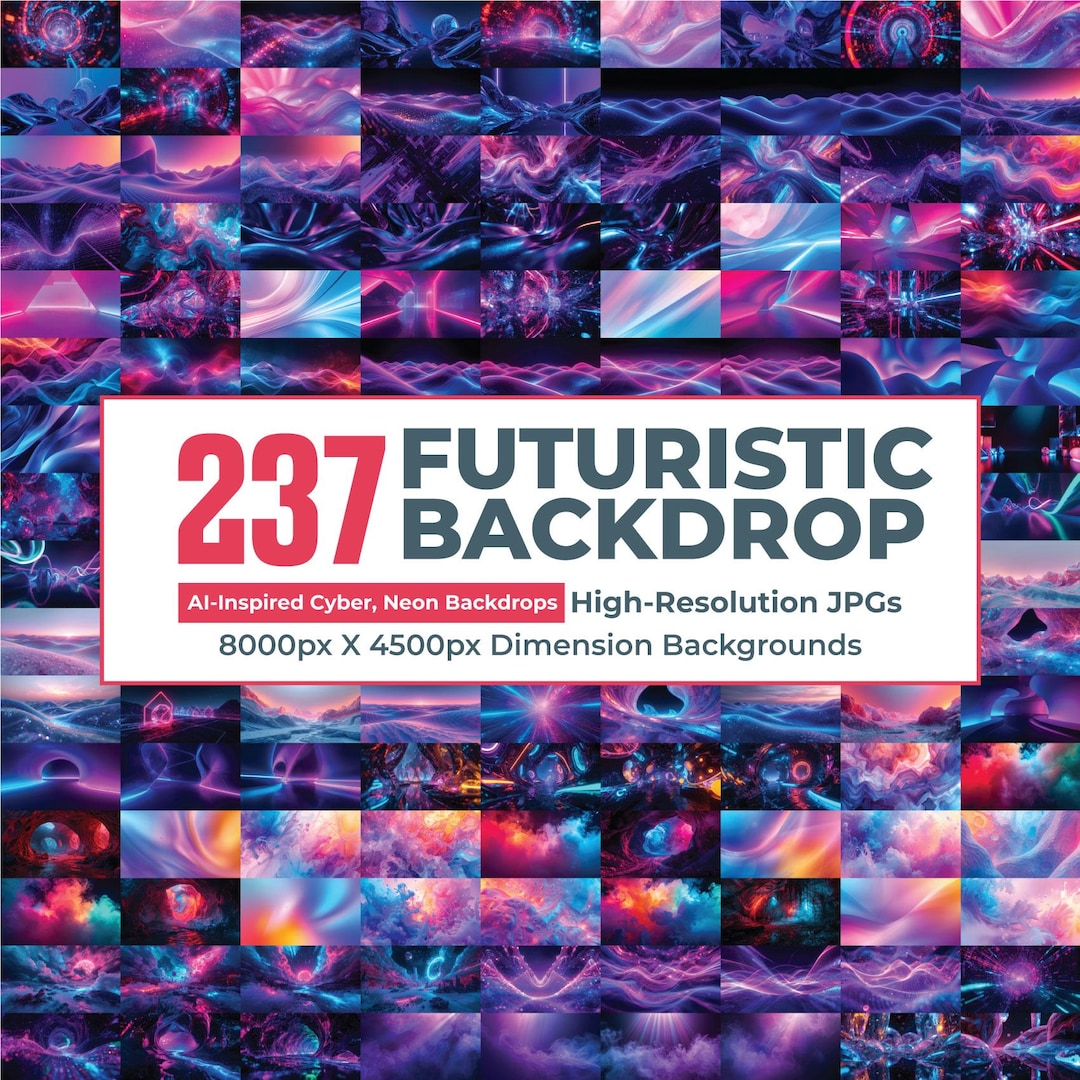 237 Futuristic Backdrop Bundle, Sci-fi Smoke & Neon Lights, Neon ...