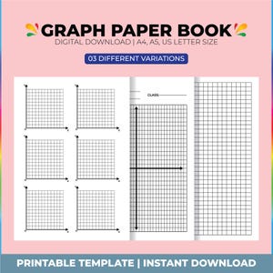 Graph Paper Bundle Printable, Grid Paper Printable, Squared Paper, Graph Grid Paper, Squared Paper, A4/A5/Letter Size, Planner Inserts