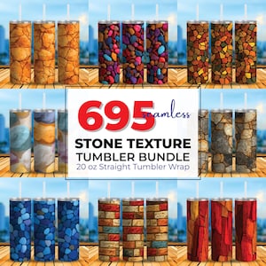 695 Neutral Stones texture Tumbler Wrap Bundle, 20oz Skinny Stones Tumbler, Real Stone Texture Digital Scrapbook Paper, Brick Stone Texture