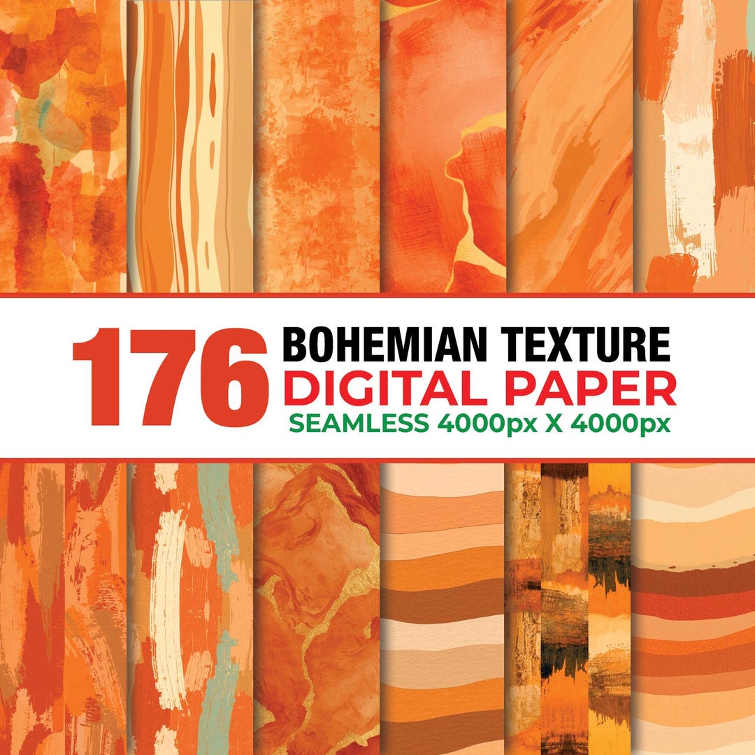 176 Bohemian Seamless Digital Paper Bundle, Seamless Boho Texture ...