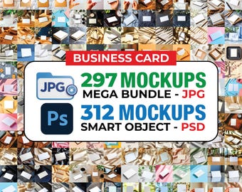 609 Premium Business Card Mockups, Boho Business Card Mockup Bundle, Elegant and Minimal Modern Business Card, Blank Card Mockup, Stationery