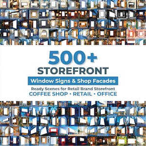 540 Storefront Mockup Bundle, Window Sign Mockup, Signage Mockup, Window Signage Mockup, Blank Shop Facade Mockup, Coffee Shop Mockup