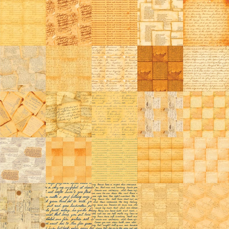86 Handwriting Paper Seamless Digital Paper, Vintage Handwriting Paper ...