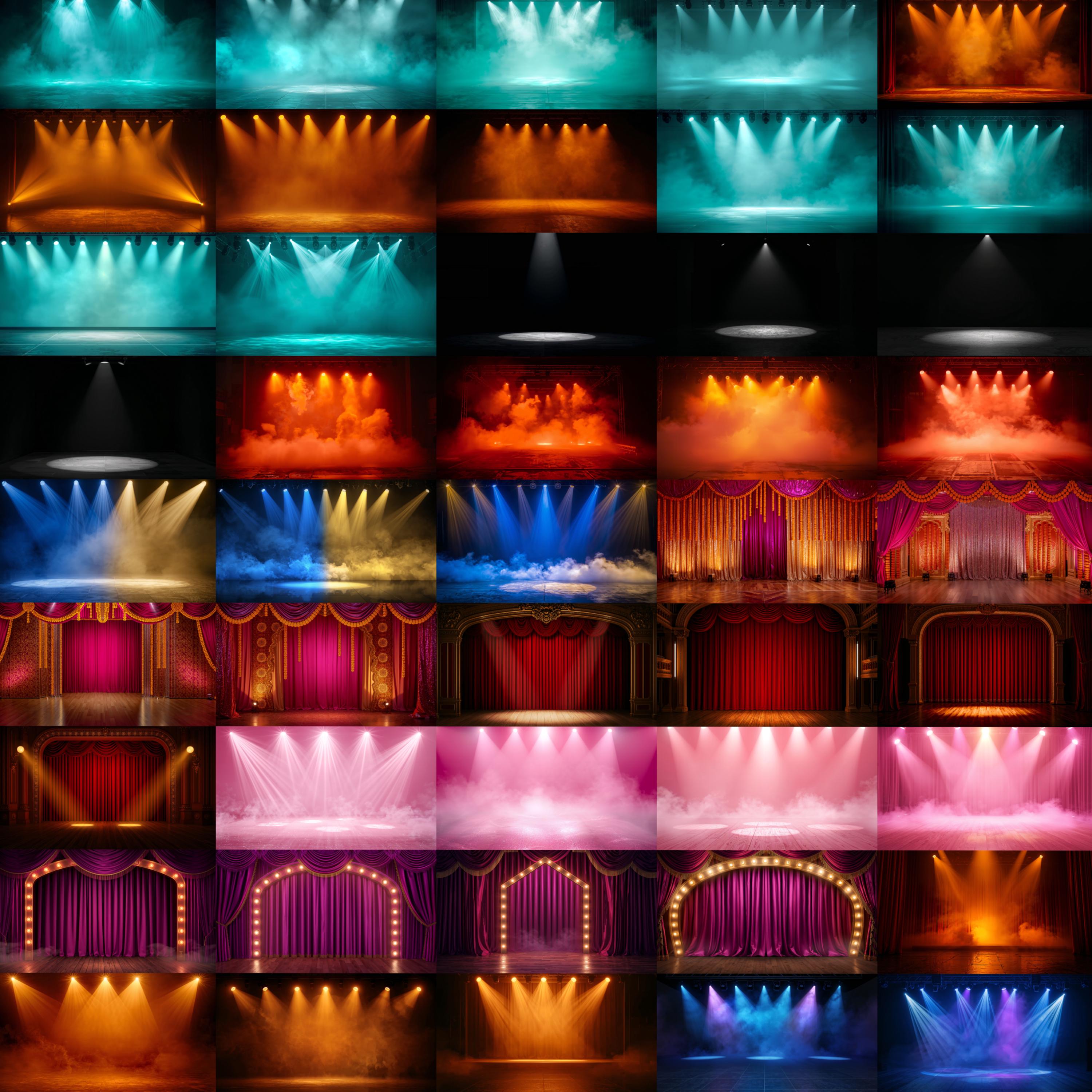 226 Dancing Stage Backdrop Bundle, Dance Stage Backdrop, Spotlights ...