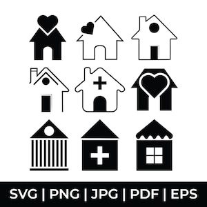 9 Little House Svg Bundle, Tiny house Svg, House Outline svg, House Svg, House Clipart, House Png, House Silhouette, Home Svg, Home Png