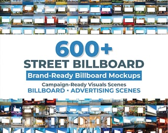 632 Billboard Mockup Bundle, Billboard Poster Mockup, Advertising Mockup, Editable Billboard Template, Street Billboards Mockups, Ad Mockups