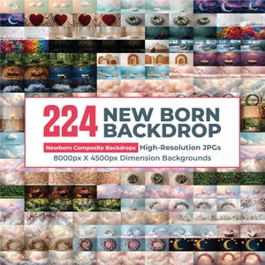 224 Neutral Newborn Backdrops, Newborn Composite, Newborn Backdrop, Flower Pram, Baby Digital, Boho, Snowy Babies Backdrop, Winter Newborn