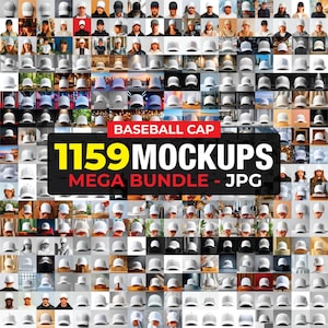 1059 Baseballkappe Mockup Bundle, Baseballkappe Mockup, Vintage Hut Mockup, Vintage Kappe Mockup, Dad Kappe Mockup, Rot, Weiß, Grün, Schwarz, Pink