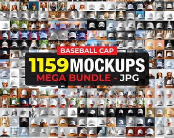 1059 Baseball Cap Mockup Bundle, Baseball Hat Mockup, Vintage Hat Mockup, Vintage Cap Mockup, Dad Cap Mockup, Red, White, Green, Black, Pink
