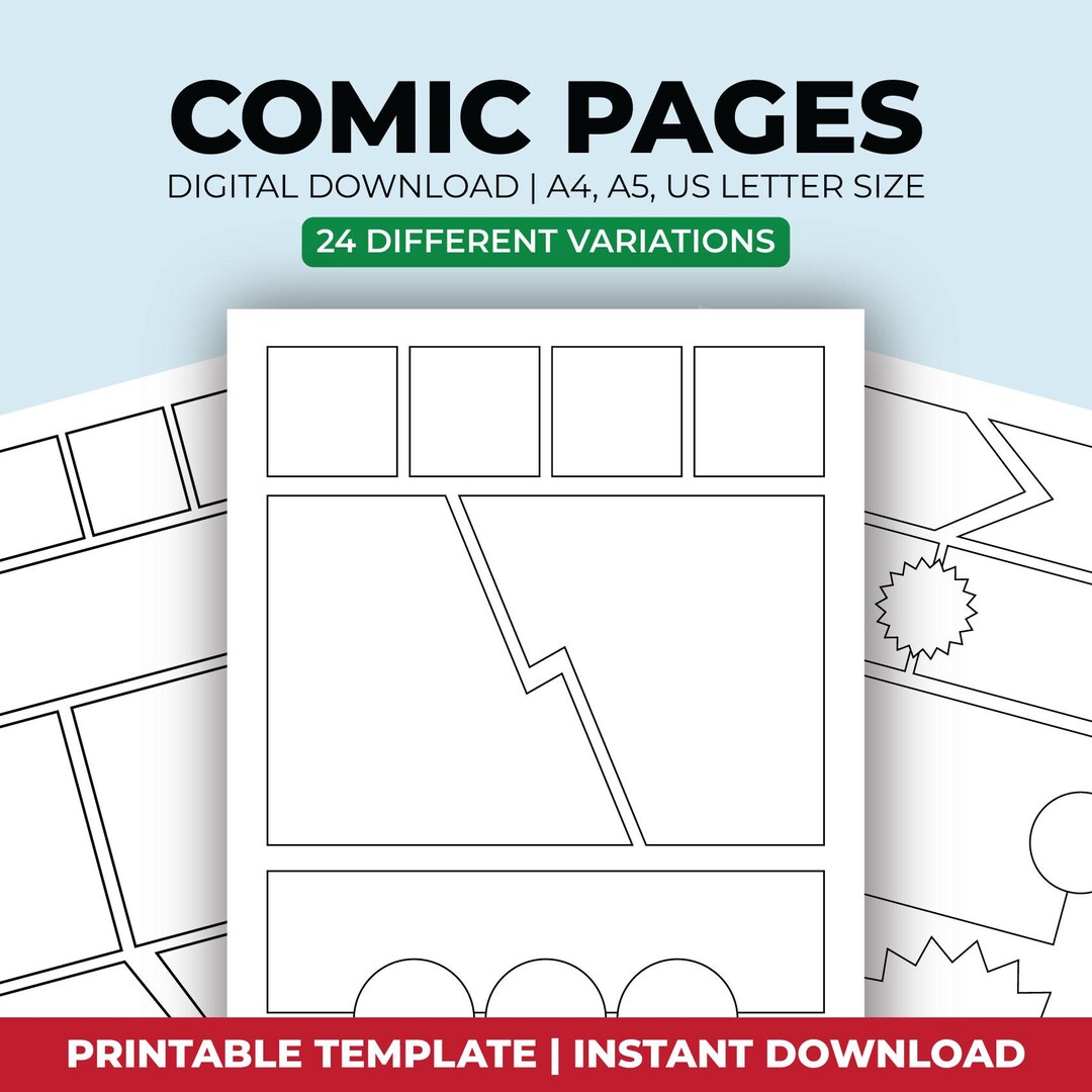 Comic Storyboard Template, Comic Pop Art Bubble, Blank Comic Book ...