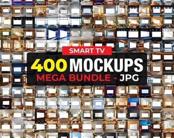 400 Smart TV Frame Mockup Bundle, Landscape Screen TV Mockup, Empty TV Mockup, Brand Tv Frame Landscape Mockup, 16x9 Tv Frame Mockup, Tv Art