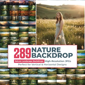 289 Natural Landscape Backdrop Bundle, Maternity Greenery Backdrop, Nature Background, Forest, Mountains, Lakes, Fields, Flower Field, Leafy