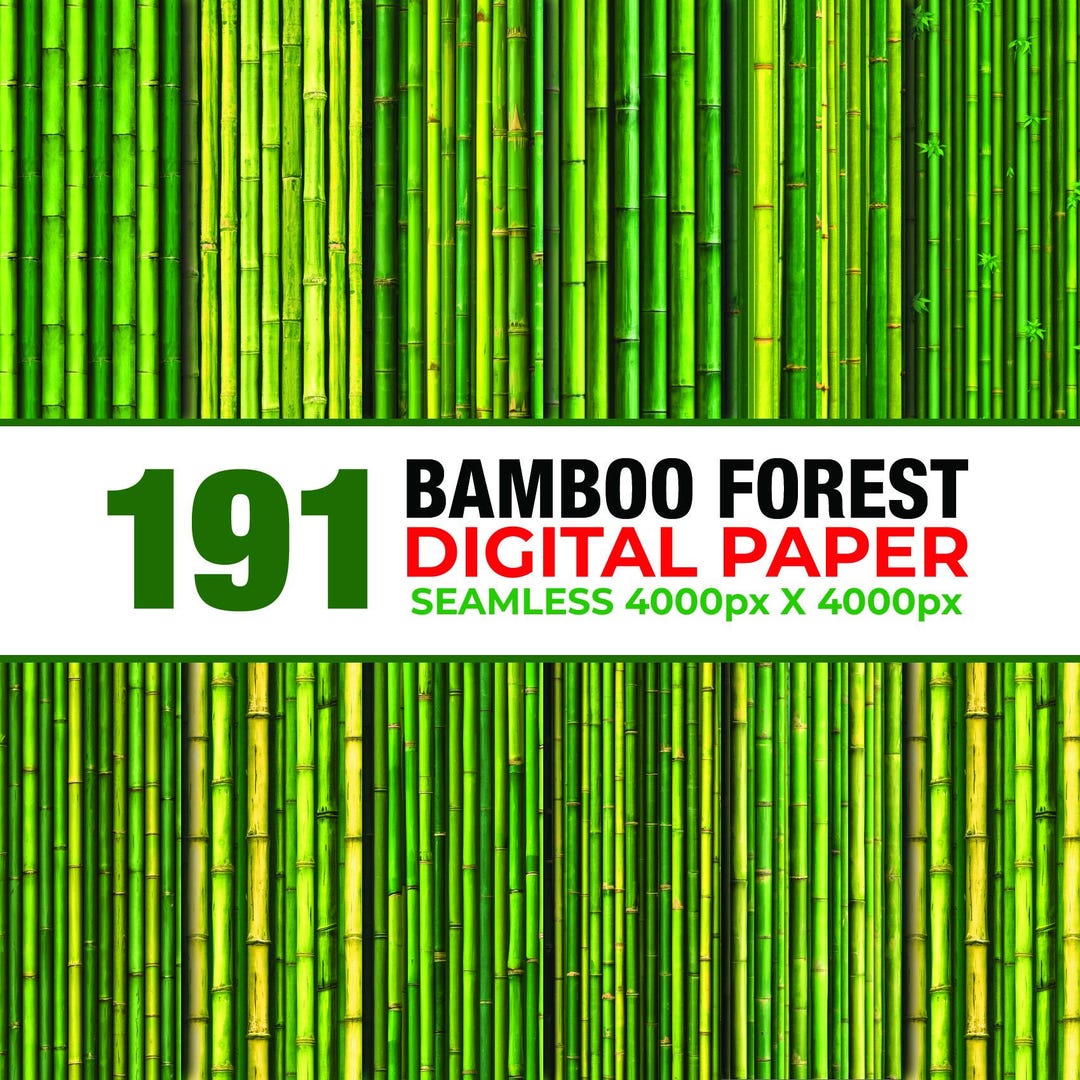 191 Bamboo Forest Seamless Digital Paper, Bamboo Texture Digital Paper ...