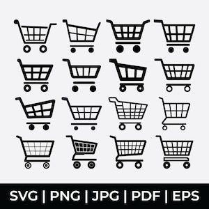 Shopping Cart SVG Bundle, Shopping Cart Cricut, Shopping Cart Clipart, Shopping clipart Image, Ecommerce Clipart, Shopping Cart Svg