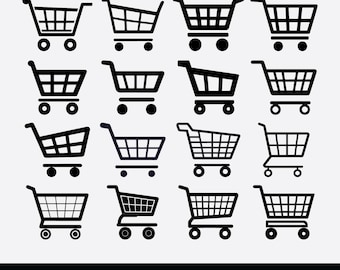 Pacchetto SVG Carrello della spesa, Carrello della spesa per Cricut, Clipart Carrello della spesa, Immagine clipart Shopping, Clipart e-commerce, Carrello della spesa SVG